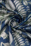 Green Leaf Plant Digitally Printed on Kiana Silk