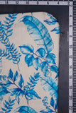 Blue and White Plantation Vine Digitally Printed on Kiana Silk