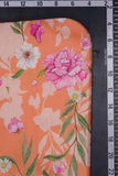 Orange Floral Vine DIgitally Printed on Kiana Silk