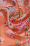 Orange Floral Vine DIgitally Printed on Kiana Silk