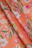 Orange Floral Vine DIgitally Printed on Kiana Silk