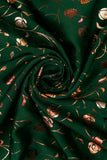 Rose-Plant Vine Foil Printed on Charmie Satin