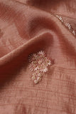 Floral Embroidery on Rose Brown Alina Silk