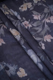 Gray Botanical Garden Digitally Printed on Kiana Silk