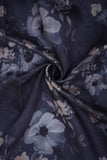 Gray Botanical Garden Digitally Printed on Kiana Silk