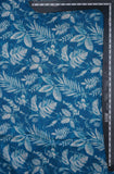 Wild Leaves Digitally Printed on Blue Kiana Silk