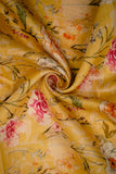 Yellow Florals Digitally Printed on Kiana Silk