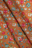 Red and Yellow Seamless Floral Pattern Digitally Printed on Charmie Satin