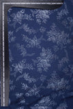 Silver Floral Pattern Embossed on Navy Blue Color Yesha Silk - saraaha.com - Casual, dresses and more, Festive, gowns, indo western, kurtas, Screen Print Foil Work, SILK, skirts, Suits, tops, Yesha Silk