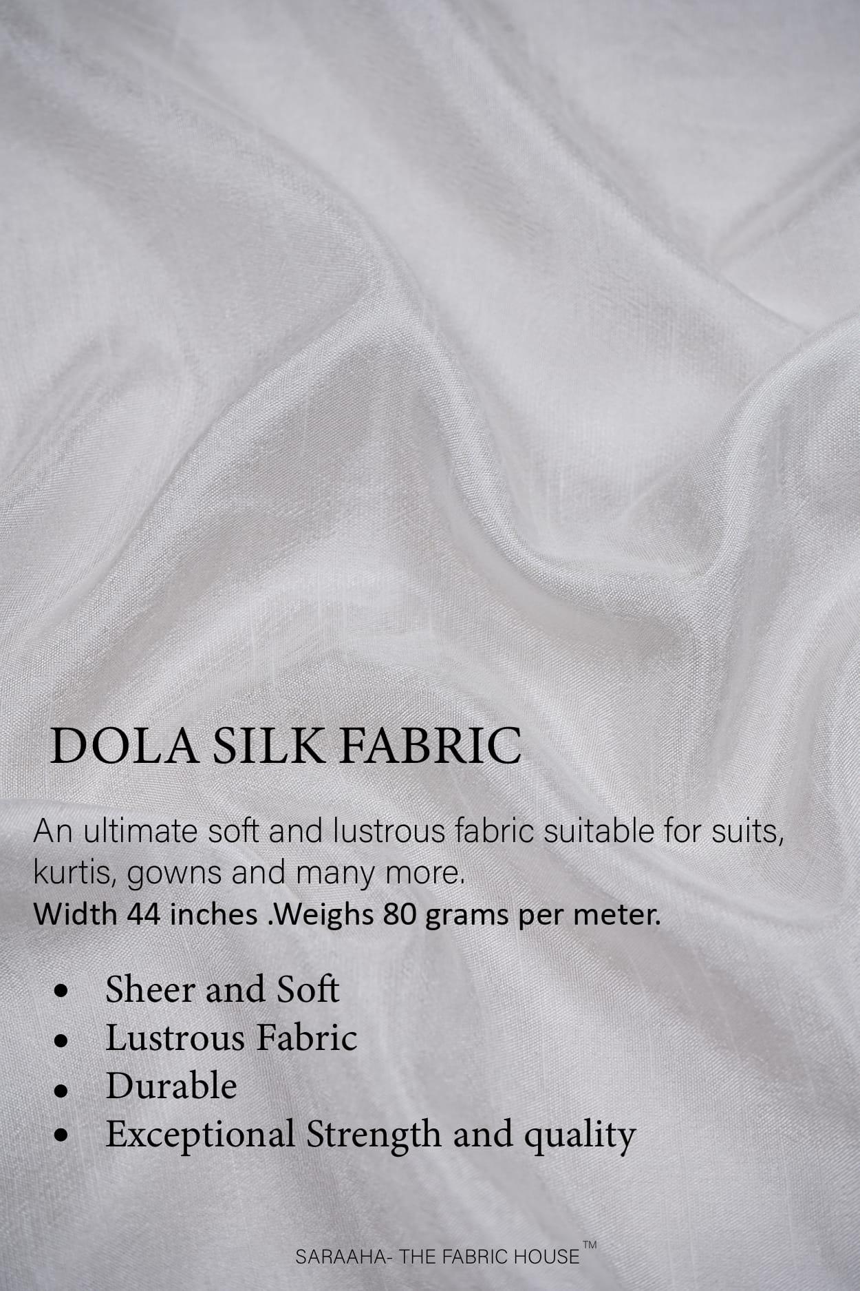 Plain White Dola Silk Viscose Base 80 GLM - saraaha.com - Anarkali, Blouse, coordinated sets, Dyeable white, Festive Wear, Glistening, gowns, Heavy Dola Silk, Kurta, Kurtis, Lustrous, maxi, Men wear, Rayon, RFD, Santung, Saree, Sheer, Shining, suits, Viscose, women wear