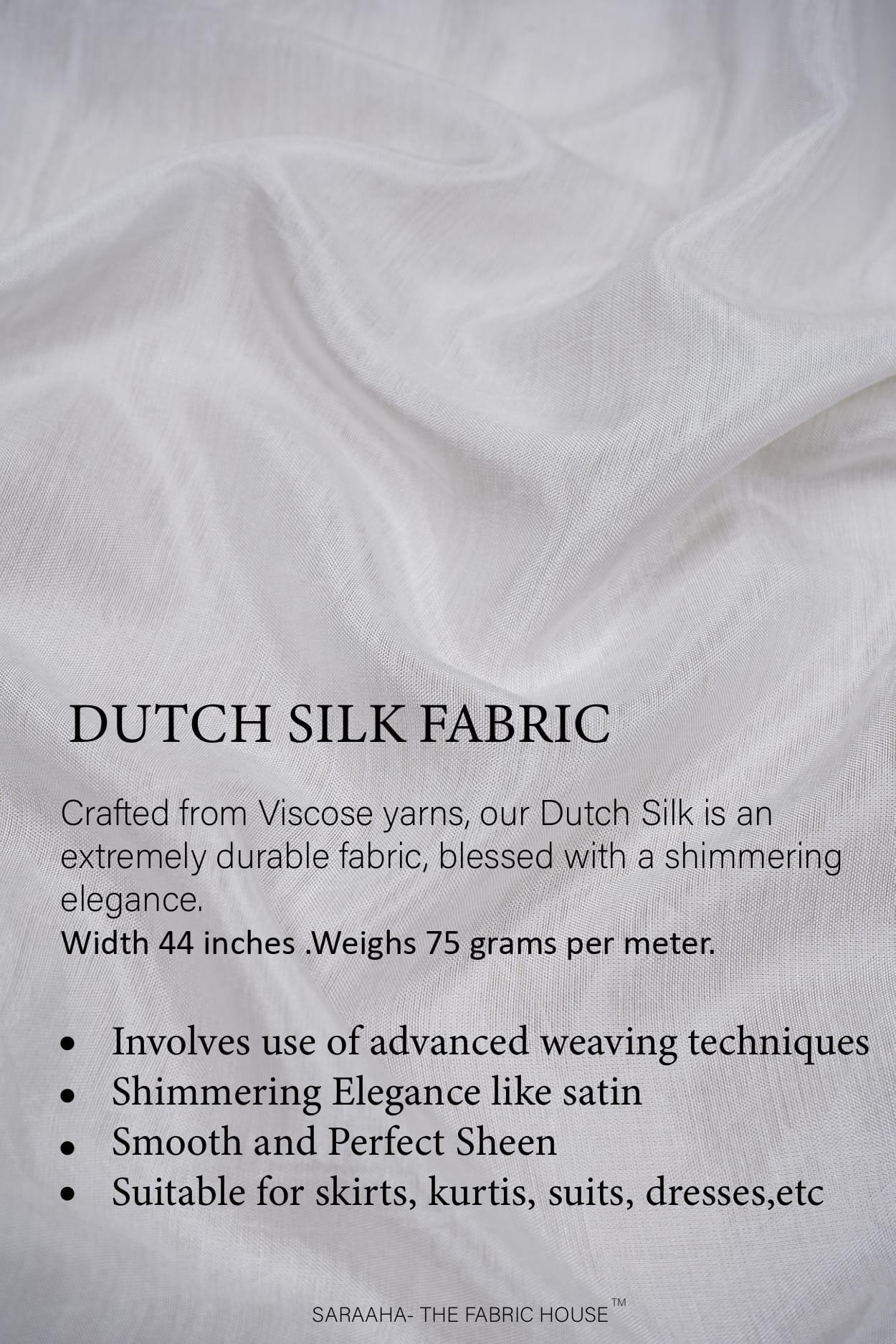 Plain White Dutch Silk Viscose Base 75 GLM - saraaha.com - Casual, dresses, Durable, Dyeable white, festive, formal, Formal and Casual and Festive, kurtis, Lustrous, Rayon, RFD, sherwani, Shiny, Shirts, Silk, skirts, Smooth, suits, Viscose, Women Wear