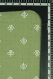 White Soft Shrub Motif Screen Printed on Cotton Fabric