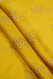 Elegant Floral Work Screen Printed on Yellow Peehu Silk