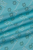 Symmetric Floral Chevron Pattern Screen Printed on Cotton Fabric