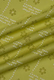 Symmetric Floral Chevron Pattern Screen Printed on Cotton Fabric