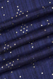 Golden Traditional Embellishment on Navy Blue Mia Silk