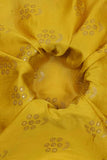 Elegant Floral Work Screen Printed on Yellow Peehu Silk