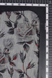 Red and Black Floral Branchwork Printed on Kiana Silk