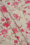 Vibrant Pink Blooms Digitally Printed on Sylvie Silk