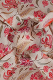 Pink Floral Seamless Pattern Digitally Printed on Sylvie Silk