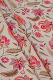 Pink Floral Seamless Pattern Digitally Printed on Sylvie Silk