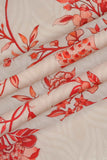 Orangy and Charming Seamless Floral Pattern Digitally Printed on Sylvie Silk