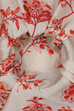 Orangy and Charming Seamless Floral Pattern Digitally Printed on Sylvie Silk