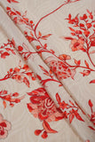 Orangy and Charming Seamless Floral Pattern Digitally Printed on Sylvie Silk