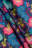 Multicolored Botanical Blooms Digitally Printed on Kiana Silk