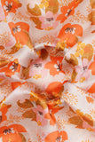 Vintage Peach Blossoms Digitally Printed on Kiana Silk