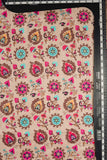 Magenta and Blue Vintage Suzani Pattern Digitally Printed on Halley Silk