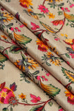 Beige Chintz Pattern Digitally Printed on Halley Silk