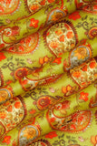 Colorful Eastern Persian Inspired Pattern Digitally Printed on Halley Silk