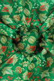 Forest Green Chintz Pattern Digitally Printed on Halley Silk