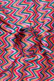 Kaleidoscopic Chevron Pattern Digitally Printed on Halley Silk