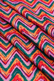 Kaleidoscopic Chevron Pattern Digitally Printed on Halley Silk