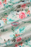 Blue Aquarelle Floral Pattern Digitally Printed on Kiana Silk