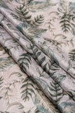 Green Tropical Leaves Pattern Digitally Printed on Kiana Silk