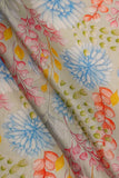 Summer Blue and Green Floral Pattern Digitally Printed on Kiana Silk