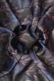 Grey Tropical Leaves Pattern Digitally Printed on Kiana Silk